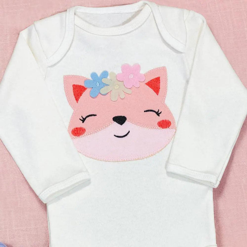 3D Embroidery Long Sleeve Baby Body Up to 12 Months