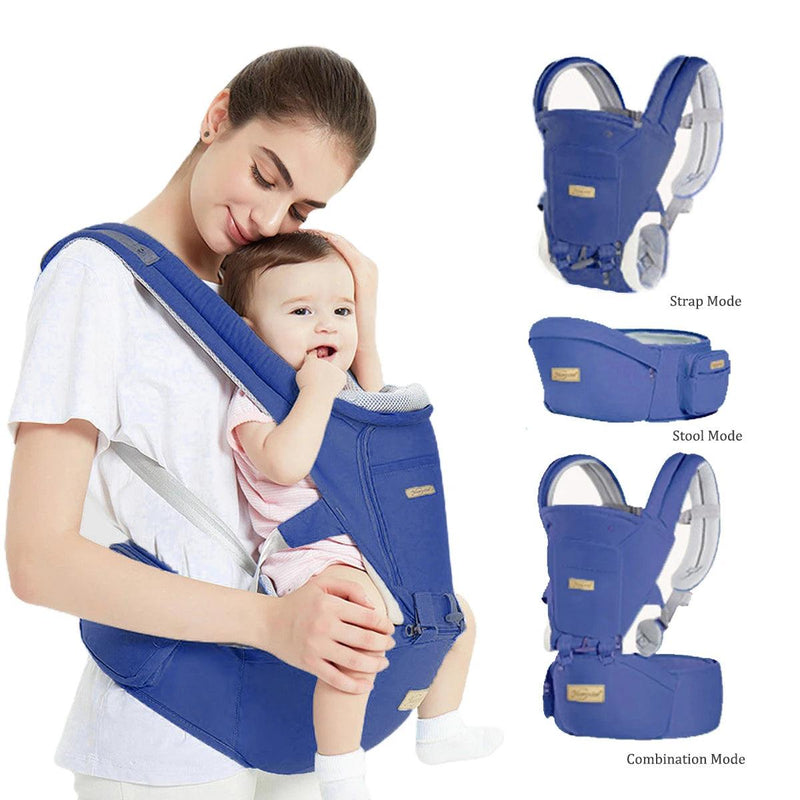 Canguru Ergonômico 3 em 1 para Bebê com Tecido Sombrinha (0-3 Meses, Até 10kg)