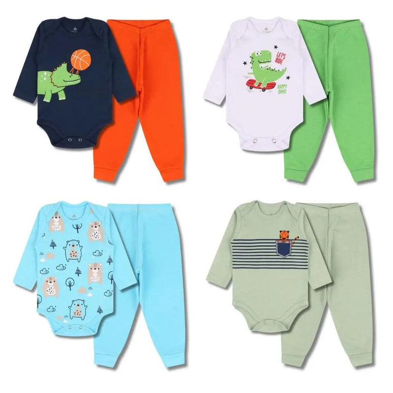 Kit 10 Peças Roupas de Bebê - 5 Bodys + 5 Calças