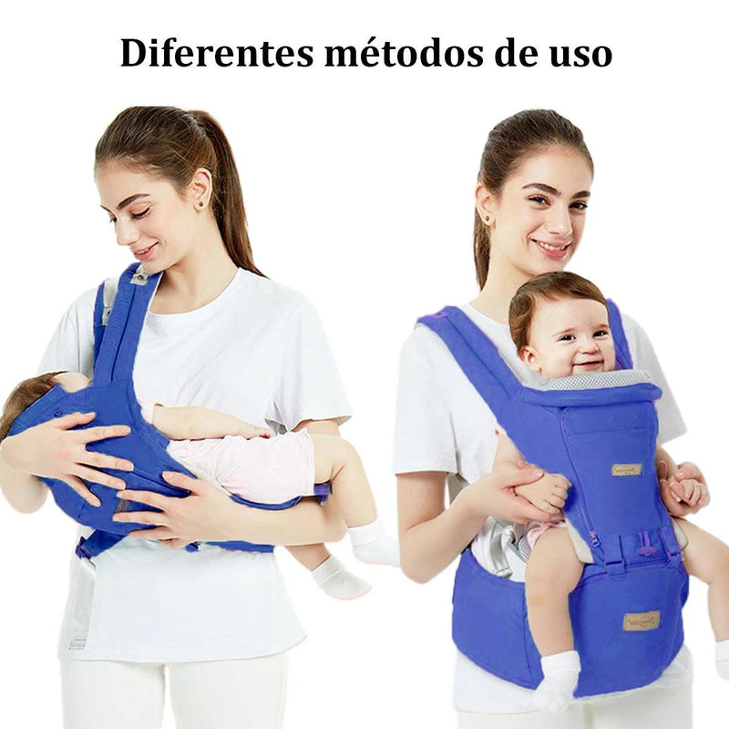 Canguru Ergonômico 3 em 1 para Bebê com Tecido Sombrinha (0-3 Meses, Até 10kg)