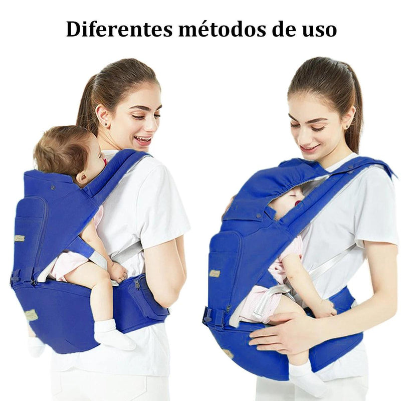 Canguru Ergonômico 3 em 1 para Bebê com Tecido Sombrinha (0-3 Meses, Até 10kg)