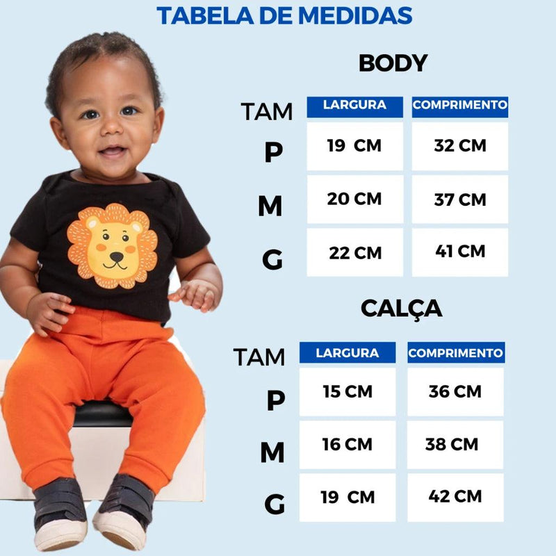 Kit 12 Peças Roupas Bebê Menino (6 Bodys + 6 Calças)