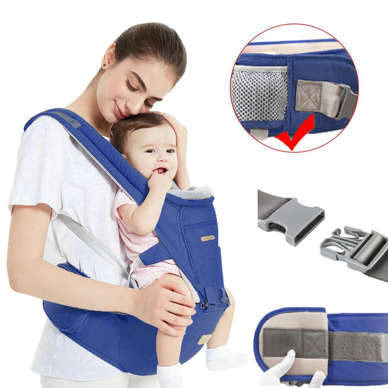 Canguru Ergonômico 3 em 1 para Bebê com Tecido Sombrinha (0-3 Meses, Até 10kg)